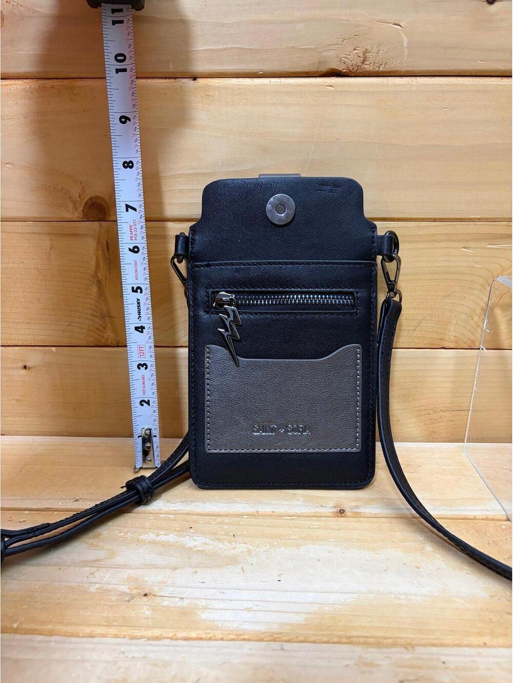 $89 saint + sofia leather cellphone crossbody case